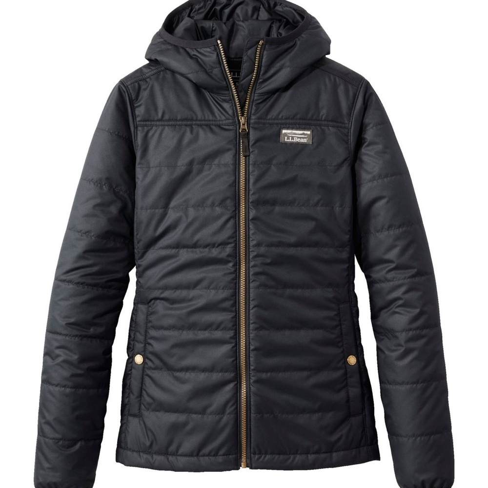 L.L. Bean Women's Black Hooded Puffer Jacket